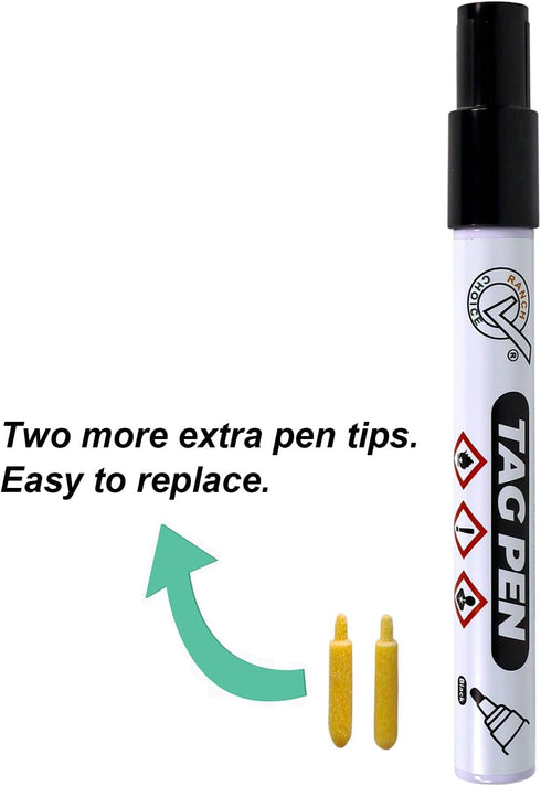 Ear Tag Marking Pen, Black, with Special Ink Penetrates Into Cattle Livestock Ear Tags, Long Lasting Not Fading...