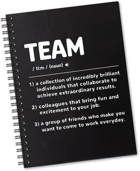 Team Definition 160 Blank Pages Spiral Notebook, Funny Team Work Notebook Gift for Coworker, Dream Team Gifts for Colleague, Team Member Gift, New...