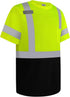 High Visibility Shirts for Men Class 3 Construction Shirts with Pocket, Hi Vis Reflective Safety Work Shirts for Men Women, Short Sleeve with Blac...