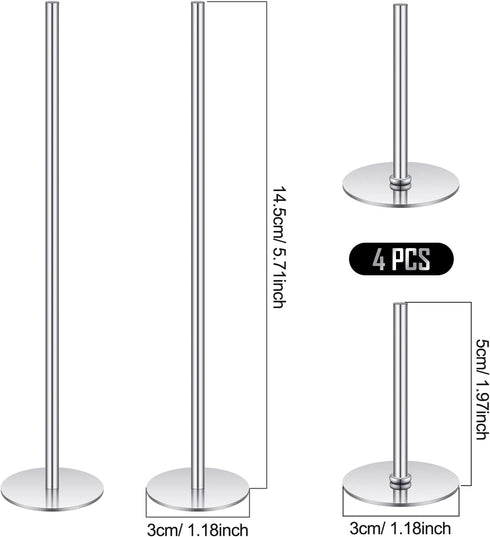 4 Pieces Stainless Steel Cake Heating Core 6 Inch and 2 Inch Silver Heating Rod Cake Baking Supplies for Baby Shower Birthday Party Wedding Cake D...