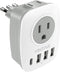 Italy Travel Plug Adapter, VINTAR US to Italy Power Adapter with 2 American Outlets, 3 USB and 1 USB-C Ports, 6 in 1 Type L Plug Adapter for USA t...