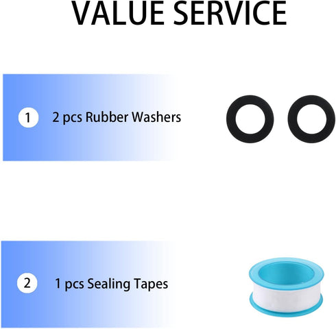 Garden Hose Repair Kit, Zinc and Aluminum Male and Female Hose End, Suitable for 3/4 Inch and 5/8 Inch Garden Hoses (Female+Male)...