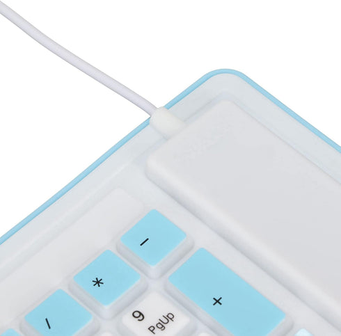 Sanpyl USB Wired Keyboard, 103 Keys Foldable Silicone Keyboard Waterproof Mute Fadeless Roll Up Foldable Keyboard for PC Laptop(Blue)...