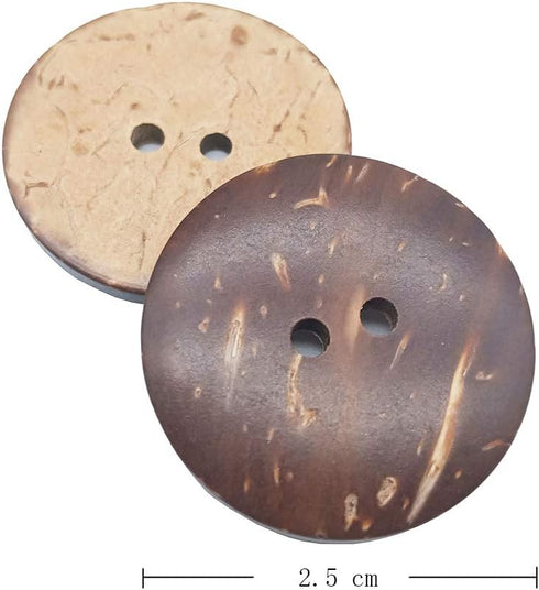 150 pcs 1 inch New Thick Coconut Shell 2 Holes Button Coconut Shell Buttons for Crafts Sewing Decorations...