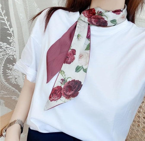 1Pc Rose Fashion Bag Handbag Handle Ribbon Scarf Polka Dot Printing Neckerchief Scarf Easy to Wear,Fashion Scarves,Scarves and Wraps...