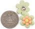20 pcs Cute Green Resin Six Petals Flower Sewing Coat Buttons with Loop -20mm -13/16"...