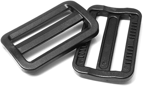 CooBigo 12 Pack Plastic Buckles for Straps 1-1/2 Inch Tri-Glide Slide, Plastic Slide Clip Heavy Duty Adjustable Webbing Tri-glides Slider Buckle f...