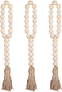 Garneck Wood Bead Garland,Farmhouse Tassels Beads, Rustic Country Decor Prayer Beads for Home Door Knob Christmas Decoration (1 Pack) (1pack) (3pa...
