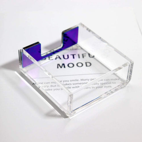 Acrylic Sticky Note Pad Holder Memo Holder for Desk 100Pcs 1.1" 28 mm Colorful Paper Clips in Magnetic Dispenser Desk Organizer Stationery Set Sch...