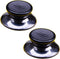 2 Sets Universal Pot Lid Cover Knob Handle Cookware Universal Replacement Pot Grip Knob Cap 2.7" Stainless Steel Base, Black+Silver...