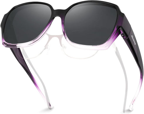 Meeloog Polarized Fit Over Glasses Sunglasses for Women Men, Square Oversized Lightweight Shades for Driving Riding MST2106...