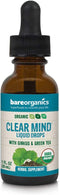 BareOrganics Clear Mind Liquid Drops, Herbal Supplement, Organic Drops, 1 Ounce...