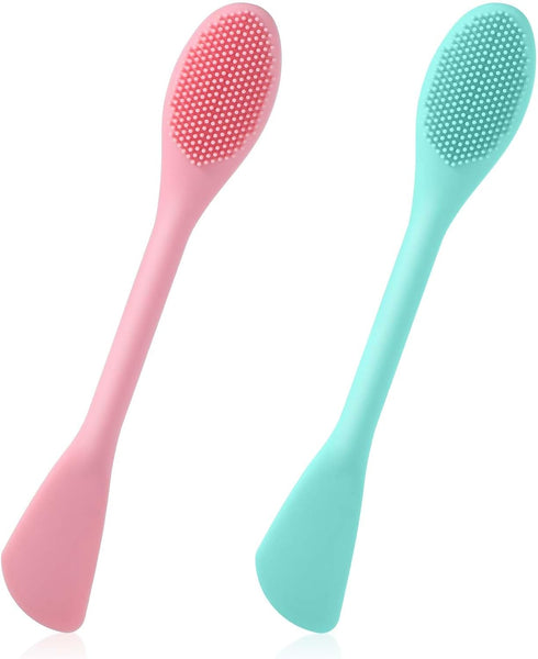 2PCS Manual Facial Cleansing Brush, Silicone Facial Mask Applicator 2 in 1 Face Mask Brush Face Scrubber Tool for Exfoliating Massaging Makeup Ski...