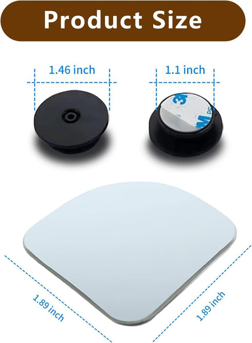 2 PCS Car Rearview Blind Spot Mirror, Adjustable High-definition Fan-shaped Mirror, Frameless Wide-angle Convex Mirror, Universal Auxiliary Mirror...