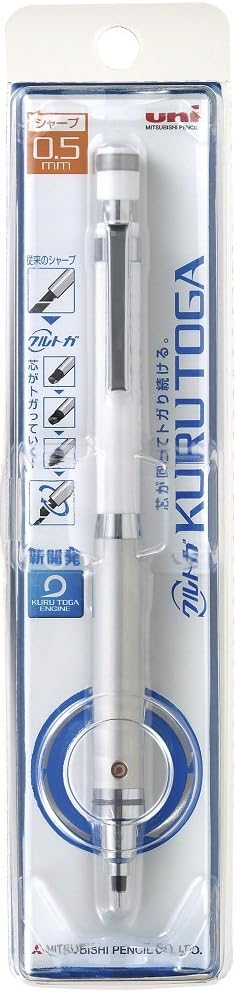 Uni-ball Kuru Toga High Grade Auto Lead Rotation Mechanical Pencil, 0.5 mm, White Body (M510121P.1)...