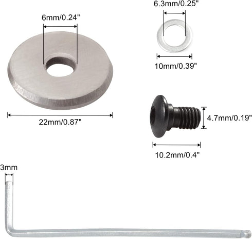 SPEEDWOX Glass Tile Cutter Replacement Cutting Wheel High Strength Tungsten Carbide Scoring Wheels Accessories Parts with Washer Screw Hex Wrench...