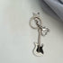 Guitar Keychain, Metal Bass Guitar Pendant Key Chain with Mini Pentagram and Heart, Fashionable Unisex Guitar Star Keychain, Y2K Unique Keychain f...
