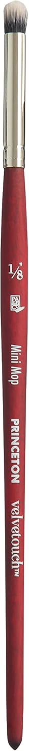 Princeton Velvetouch Paintbrush, Size 1/8 inch, Scarlet...