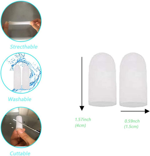 Gel Finger Protectors Finger Caps Silicone Fingertips Protection - Finger Cots Great for Trigger Finger, Finger Arthritis, Finger Cracking and Oth...
