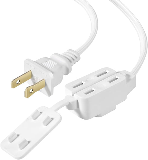 ETL Certified 2-Pack SPT2 16AWG 2 Prong Power Extension Cord, 13 Amp 1625 Watts, VSEER Polarized 3 Outlets with Safety Cap Protect for Home Office...
