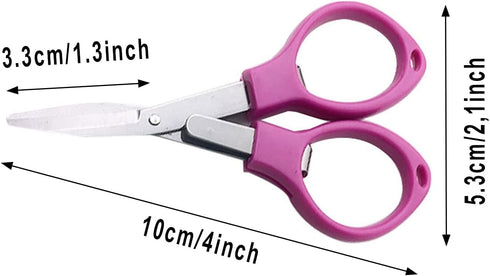 8 Pieces Folding Scissors Anti-Rust Stainless Steel Safety Mini Scissor Travel Folding Scissors...