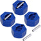 HobbyPark Aluminum 12mm Hex Wheel Hubs Nuts w/Pins Replacement of 1654 for RC Traxxas 1/10 Slash 4x4 & Stampede 4WD (4-Pack) (Navy Blue)...