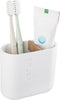 Toothbrush Holders Bamboo Electric Toothbrush Holder Bathroom Storage Organizer Countertop for Toothpaste, Floss, Razor, White...