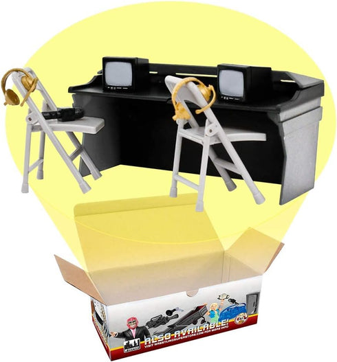 Black & Gray Commentator Table Playset for WWE & AEW Wrestling Action Figures...