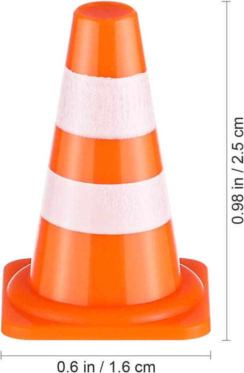 Gadpiparty 50Pcs Miniature Traffic Signs for Kids Mini Traffic Cones Training Road Block Toy Cones for Multipurpose Construction Theme Party Engin...