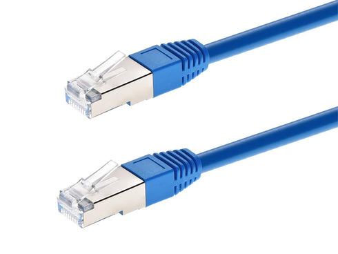 Monoprice Cat6A 2ft Blue Patch Cable Double Shielded (S/FTP) 26AWG 10G Pure Bare Copper Molded RJ45 Entegrade Series Ethernet Cable...