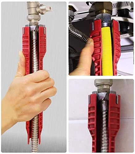 TenVirtues Faucet and Sink Installer Multifunctional Tool, 8-in-1 Screw Head Waste Pipe Extractor & 3 replaceable heads for Plumbing/Bathroom/Toil...