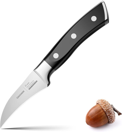 Bird Beak Paring Knife, 2.75 Inch Peeling Knives German Stainless Steel Small Curved Fruit Knifes, Razor Sharp Kitchen Pairing Knives with Ergonom...