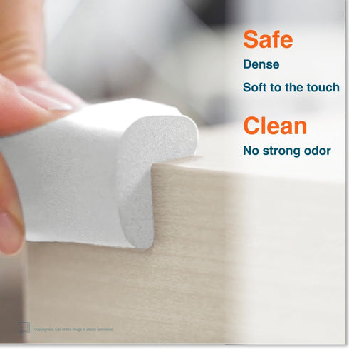 Roving Cove HeftyFit Corner Protector for Baby (8 Large Corners), Heavy-Duty Soft Rubber Foam Furniture Corner Bumper Guards, 3M Adhesive Pre-Tape...
