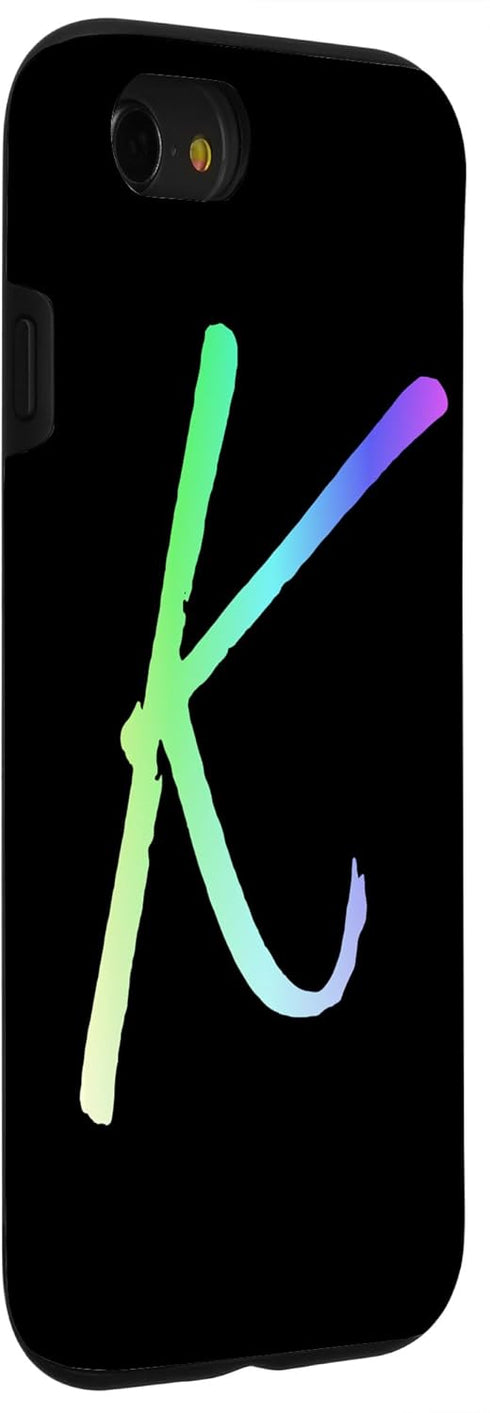 iPhone SE (2020) / 7 / 8 Initial K Phone Case Colorful Rainbow Bright Colors Letter K Case......