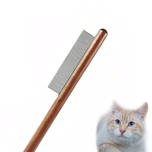 Pet Comb for Cats, Dematting Comb for Dogs,CISHNOU Solid Wood Pet Comb Grooming Tool for Cats,Dogs and rabbits (Single tooth)...