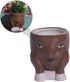 Cabilock Face Succulent Planter Pots Cactus Bonsai Pot Ceramic Flower Planter Face Vase for Office Supplies Brown...