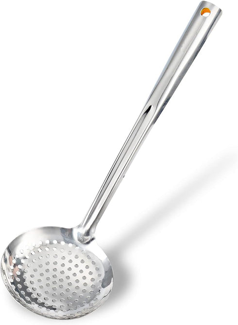 TENTA KITCHEN Dia 16CM Stainless Steel Skimmer/Slotted Spoon/Strainer Ladle With ABS Plastic Heat Resistant Handle...