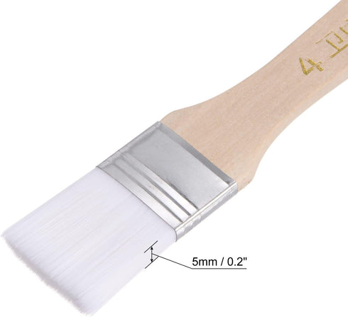 uxcell 1.1" Width Small Paint Brush Nylon Bristle with Wood Handle Painting Tool for Wall, Door, Cabinets, Furniture, Fences, White 6Pcs...