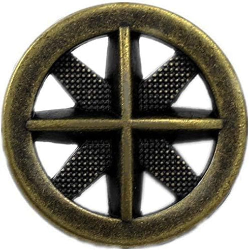 Bezelry 15 Pieces Asterisk Metal Antique Brass Color Metal Shank Buttons. 20mm (3/4 inch)...