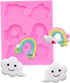 Fewo Rainbow and Cloud Fondant Molds Silicone Gum Paste Polymer Clay Resin Sugar Craft Mould Birthday Party Baby Shower Cake Cupcake Decorating To...