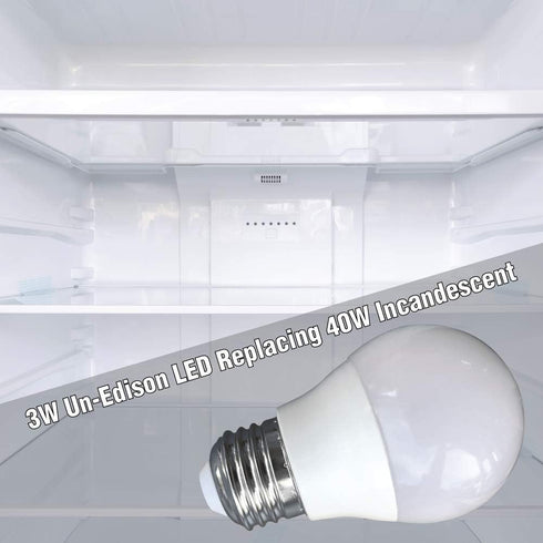 3-Watt Cool Light for KitchenAid Refrigerators, 40W Equivalent, 120V E26 Cool White 6000K, A15 Energy Saving Appliance Bulbs (601567)...