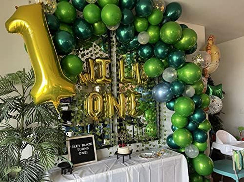 Metallic Green Balloons 50pcs 12 Inch Double Layer Chrome Green Balloons for Wedding, Birthday Party Decoration...