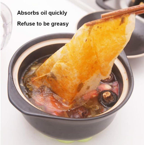 48 Sheets Oil Absorbing Paper for Food Oil Blotting Sheets for Cooking Fried food Oil Absorbing Paper for Soup to Remove Oil Scum Kitchen Oil Abso...
