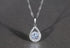 Harlorki 925 Silver Plated Cubic Zirconia Shiny Teardrop Rhinestone Pendent Necklace Dangle Earrings Jewelry Set for Women Lady...