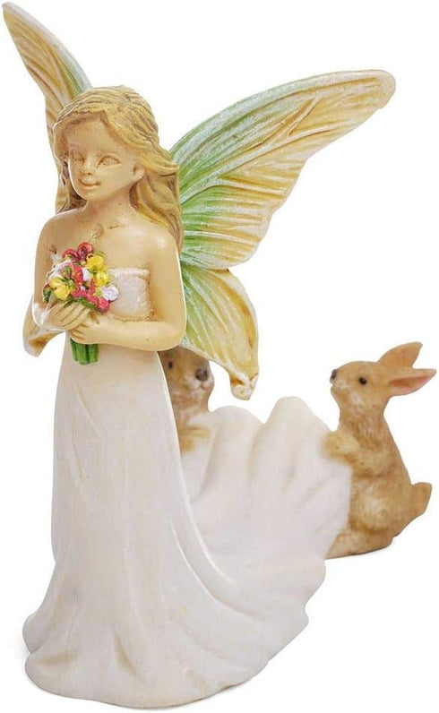 Fairy Bride Wedding Dress Bridal White 4 Inch Resin Stone Outdoor Statue...