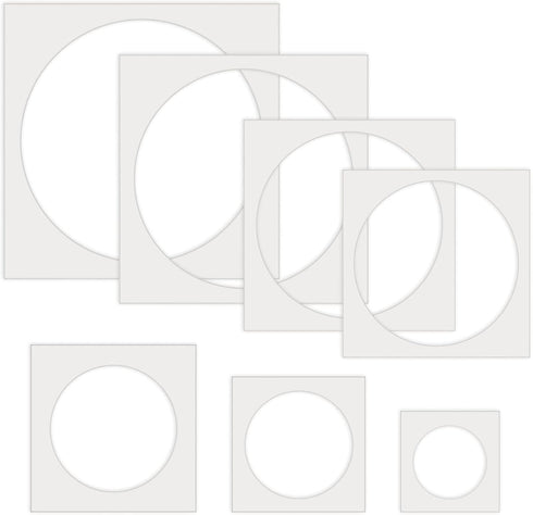 14 Pieces Large Stencil for Painting on Wood Plastic 5 Point Stencil Template Paint Stencils for Fabric Walls Arts Paper Home Decoration (Circle)...