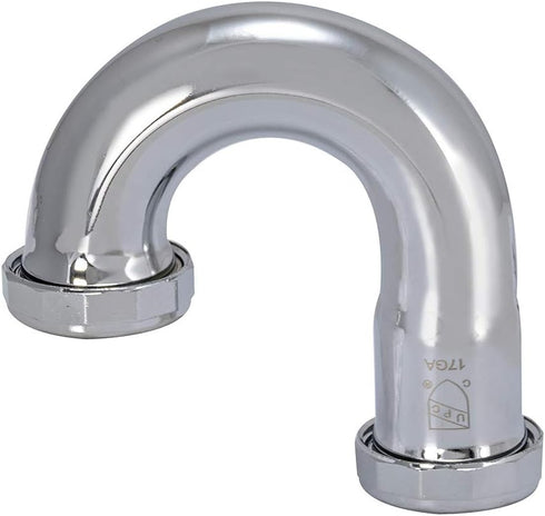 Eastman 1-1/4 Inch Heavy Duty J Bend with Slip Joint Connection, 17 Gauge, Brass Plumbing Fitting, Chrome, 35125...