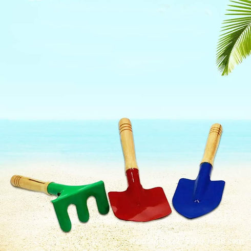 Kids Gardening Tools Set, 6PCS Gardening Tools for Kids Metal with Sturdy Wooden Handle Safe Gardening Tools 8" Children Beach Sandbox Toy...