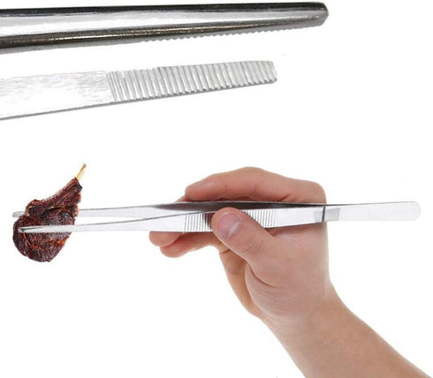 12 Inch Stainless Steel Tongs with precision serrated tips for surgical & sea food,Heavy Duty Tongs for Cooking Crafting Repairing...