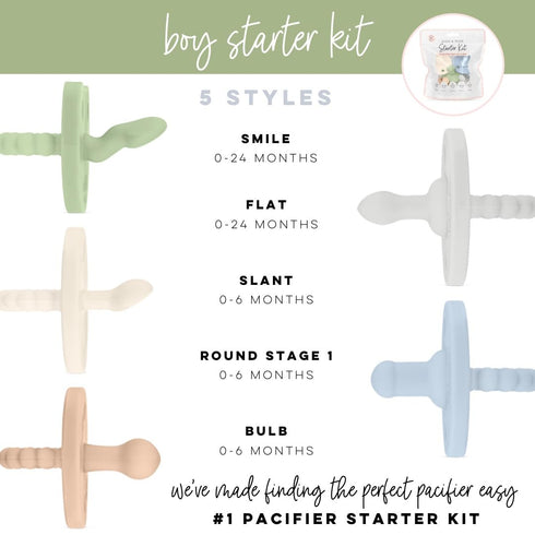 Ryan & Rose Cutie PAT Pacifier Teether (Starter Kit, Boy)...
